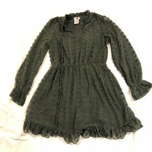 Olive green long sleeved dress
